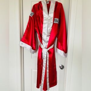 Everlast Red White Satin Boxing Robe Mens XXL RN 85984